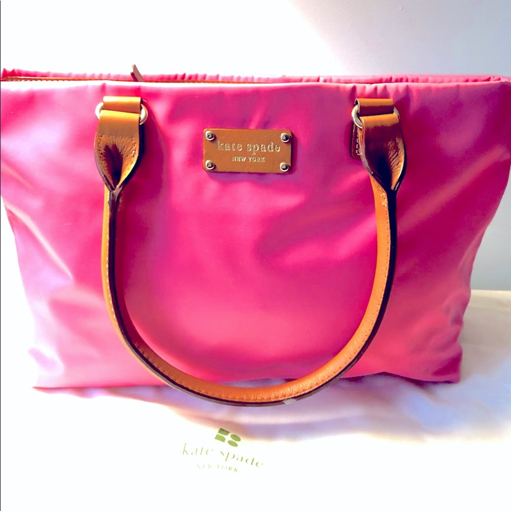 NWT, Kate Spade Nylon Bag With Leather Trim